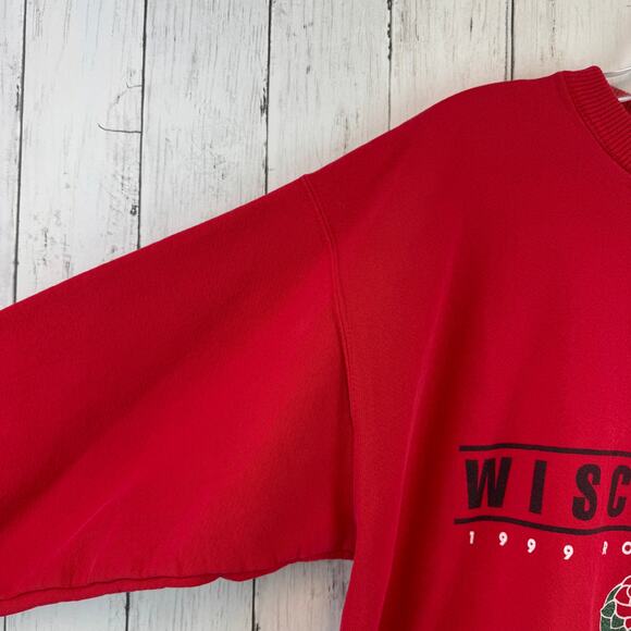 VTG Santee Red Heavyweight 1999 Rose Bowl Wisconsin Badgers Sweatshirt Large - Picture 9 of 16